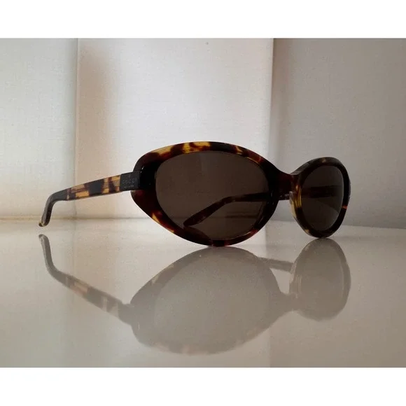 Gucci Vintage Y2K GG2465/S Tortoiseshell Oval Sunglasses Brown Made in Italy - Picture 15 of 16